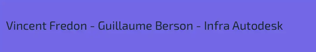 Vincent Fredon - Guillaume Berson - Infra Autodesk